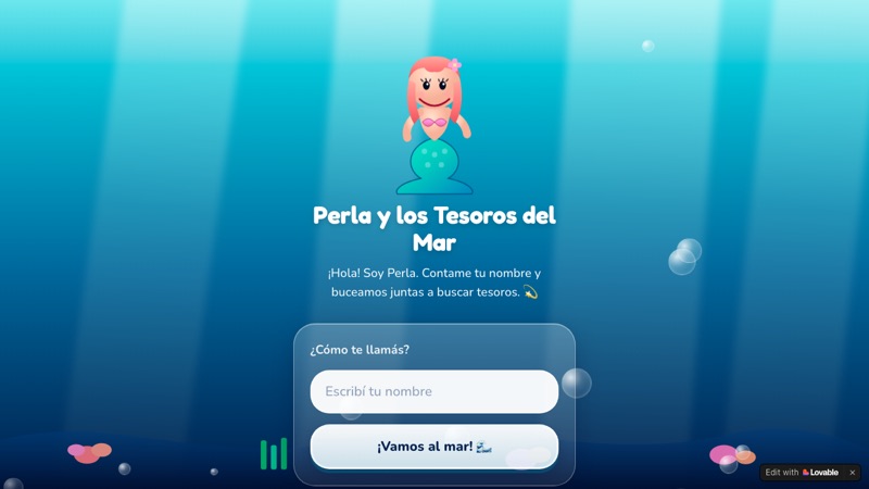 Screenshot of Perla y los Tesoros del Mar